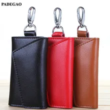 PADEGAO модный простой держатель для ключей кожаный кошелек унисекс однотонный кошелек-органайзер для ключей сумка автомобильный кошелек для экономки держатель для карт PDG016