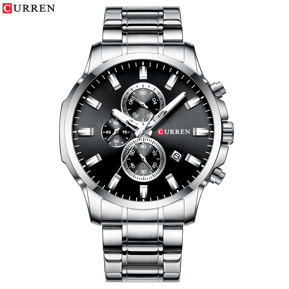CURREN Топ люксовый бренд часы мужские модные деловые кварцевые сталь