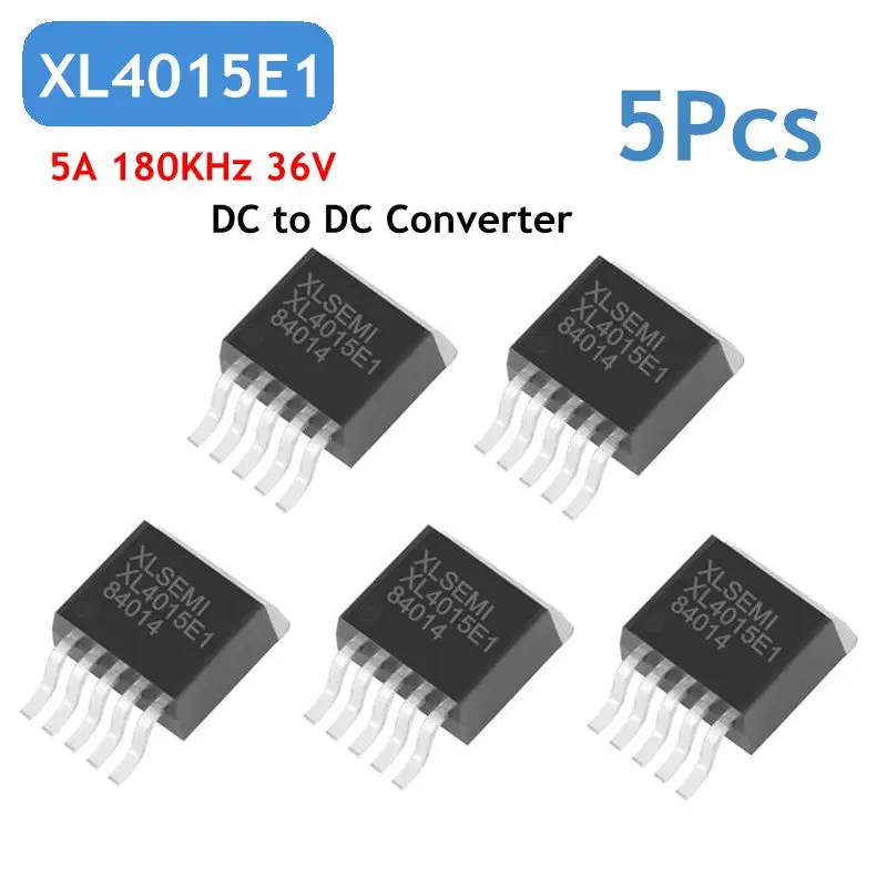 

5Pcs XL4015E1 XL4015 TO263-5 TO263 5A 180KHz 36V Buck DC to DC Converter