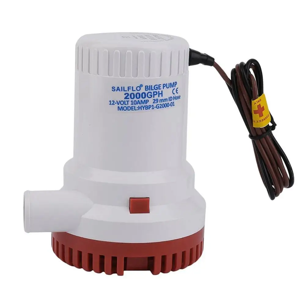 

2000GPH 2.5A 12V Marine Boat Bilge Pump Vacuum Water Pump Non-automatic Anti-Airlock Professional Boat Bilge Pump