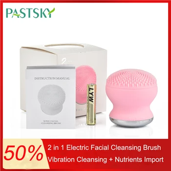 

2 in 1 Skin Care Cleansing Tool Face Care Import Device Silicone Brush Cleaner Sonic Vibration Deep Pore Cleaning Massage Brush