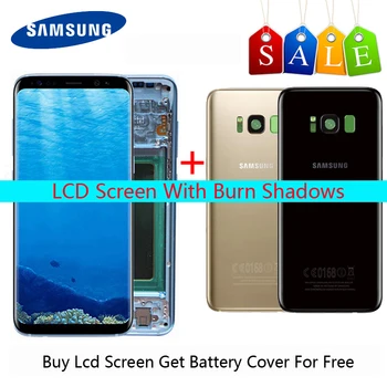 

Super AMOLED For Samsung Galaxy S8 Lcd S8 plus Lcd Display G950 G950F G955fd G955F Burn-in Shadow Screen With Gift S8 Back Cover