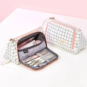 

New Pencil Case Kawaii Large Capacity Canvas Pencilcase School Pen Case Supplies Pencil Bag School Box Pencils Pouch Stationery