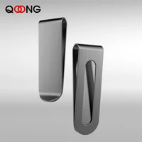 QOONG Custom Lettering Stainless Steel Silver Color Slim Pocket Money Clip Business Credit Card Cash Wallet Bill Clip QZ40-008 2