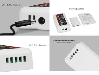 

Mi.Light FUT038 RGBW LED Strip 2.4GHz RF Wireless 4-Zone Controller Receiver Box DC 12-24V.RGBW Remote,B3 T3 Panel JK237