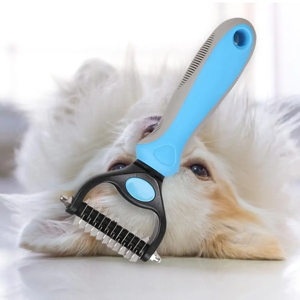 

Pet Dog Cat Brush Hair Removal Comb For Dogs Cats Professional Pet Brush Comb Shedding Dogs Fur Knot Rake Knife Grooming Tool