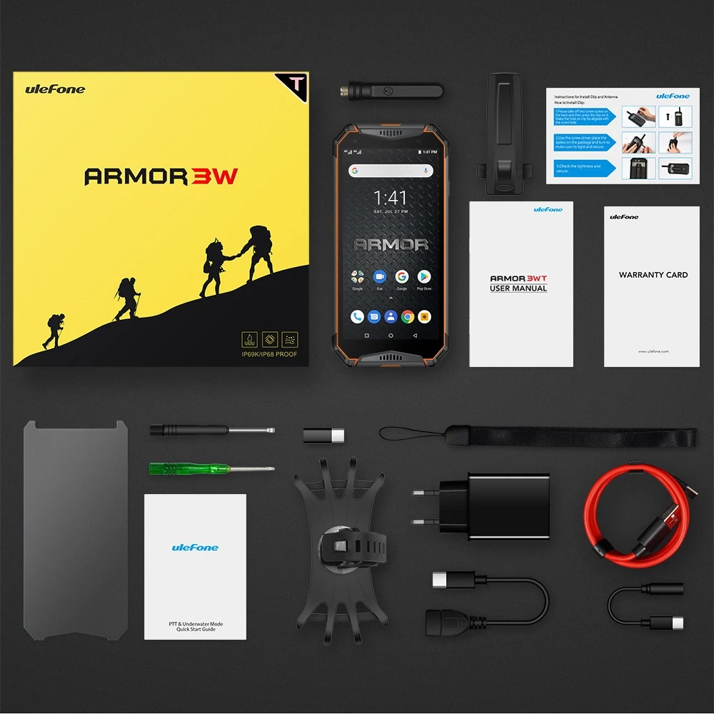 Ulefone Armor 3WT 5,7 ''Android 9,0 мобильный телефон 6 Гб 64 Гб 10300 мАч рация Helio P70 Восьмиядерный двойной SIM NFC OTG Смартфон