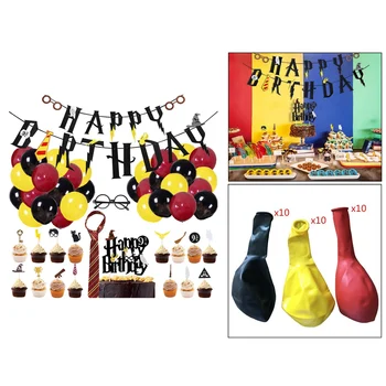 

Wizard Birthday Party Supplies Set Happy Birthday Banner, Cake Cupcake Topper Magician Theme Party Decorations