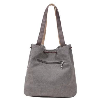 

WOMEN'S European and American Fashion Korean-style Canvas Shoulder Bag Mori Girl Printed Retro Casual Closing Dual Use Hand