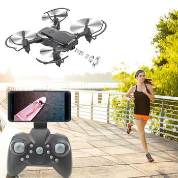 

Foldable Mini Drone With RC Quadrocopter With 0.3MP Camera HD Quad-Counter With High Hold Helicopter With Headless Kid's Toys