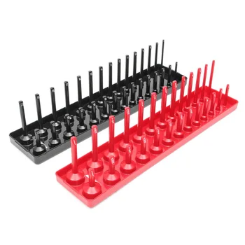 

6pcs Socket Organizer Tray Rack Storage Plastic Holder SAE 1/4 3/8 1/2inch Set