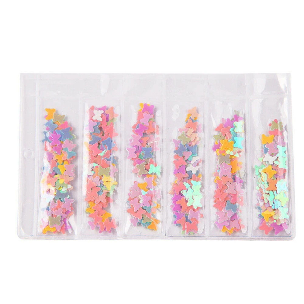 5 8 species Candy Colors Butterfly Nail Art Plastic Paillette Nail Decor DIY Manicure Nail Decorations Nail Sequins Nail Glitter - Цвет: 5
