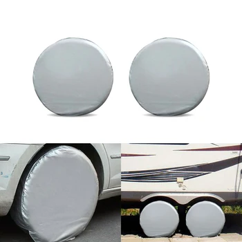 

Car Tire Protectors Cover RV Wheel Motorhome Wheel Covers Sun Protector Waterproof Aluminum Film for 27" to 29" Tire Wheel