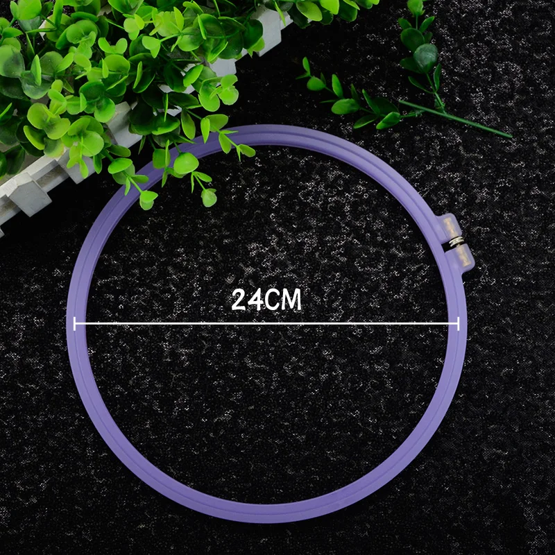 24cm Пластиковая рамка для вышивания кольца круглые сделай сам, игла, крафт инструменты для вышивки крестом ручные швейные инструменты Сучжоу вышивка стрейч - Цвет: 24cm