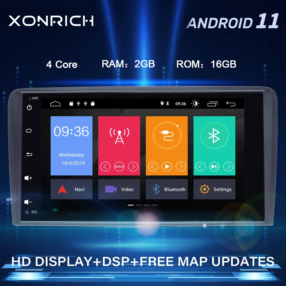Автомобильный мультимедийный плеер IPS DSP 1din Android 11 для Audi A3 8P S3 2003-2012 RS3 Sportback NavigationGPS