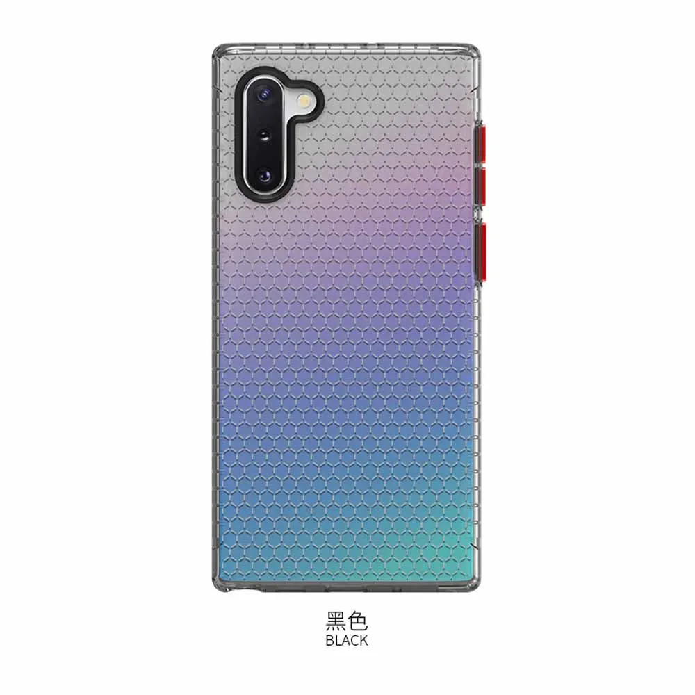 Чехол из ТПУ с Сотами для samsung Note10 Pro с защитой от рассеивания тепла - Цвет: Black