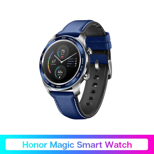 Huawei часы magic Honor часы Magic SmartWatch сердечного ритма водонепроницаемый трекер сна трекер рабочий SmartWatche - Цвет: Blue Watch