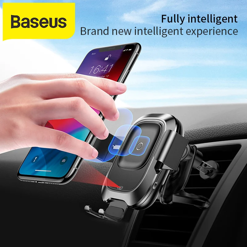 US $29.21 Baseus Wireless Car Charger For IPhone Xs Max Xr X Samsung S10 S9 Android Phone Charger Fast Wirless Charging Car Phone Holder