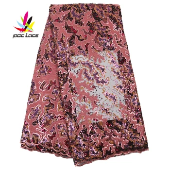 

Velvet Net Lace Design Lace Fabric with Sequins for Clothing Lace Applique Wedding Mesh Tulle Latest lace AMY2996B