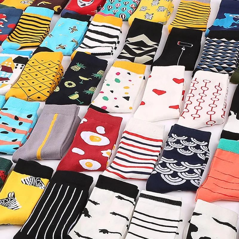 

Harajuku food Autumn Winter Retro Women Personality Art Van Gogh Mural World Famous Painting Male Socks Oil Funny Happy Socks