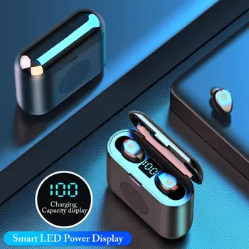 

F9 TWS Mini 2in1 Bluetooth 5.0 Touch Sport 9D Stereo Wireless Headphone Earbuds Sport Waterproof Headsets Earbuds