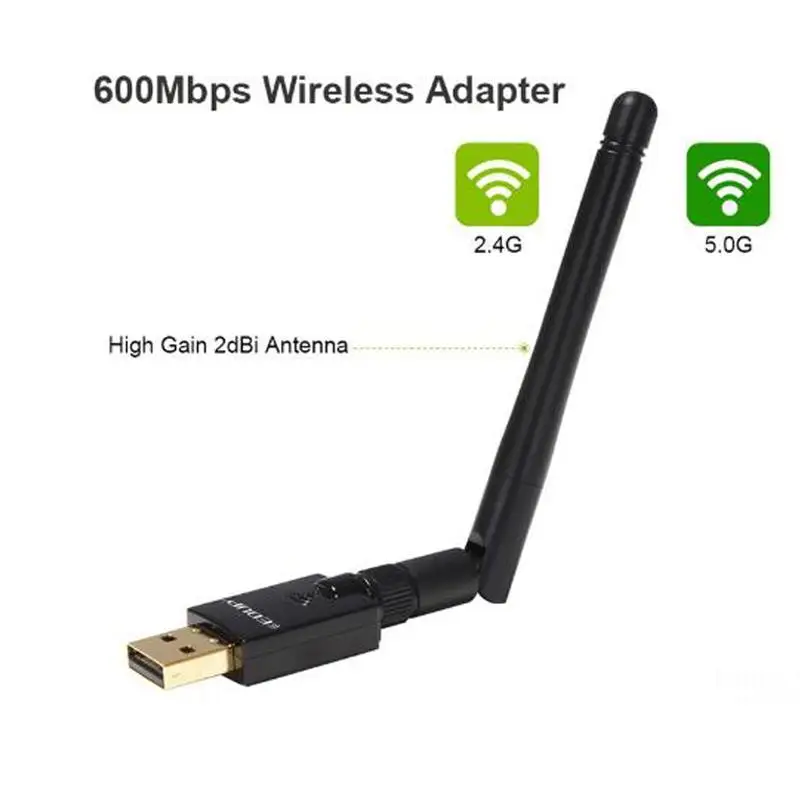 Беспроводной USB WiFi адаптер 600 Мбит/с ключ Wi-Fi PC сетевая карта wifi 5 ГГц адаптер ЛВС USB Ethernet приемник AC Wi-Fi антенна USB
