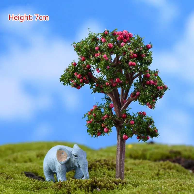Пластиковые миниатюрные садовые фигурки микроландшафта 1 шт. популярные мини украшения для дома Сакура моделирование деревьев высокое качество - Цвет: 3