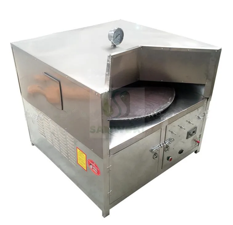110v 220v Gas heating auto rotation flat pita bread baking machine oval wheat cake making furnace oven baked wheat cake machine 4