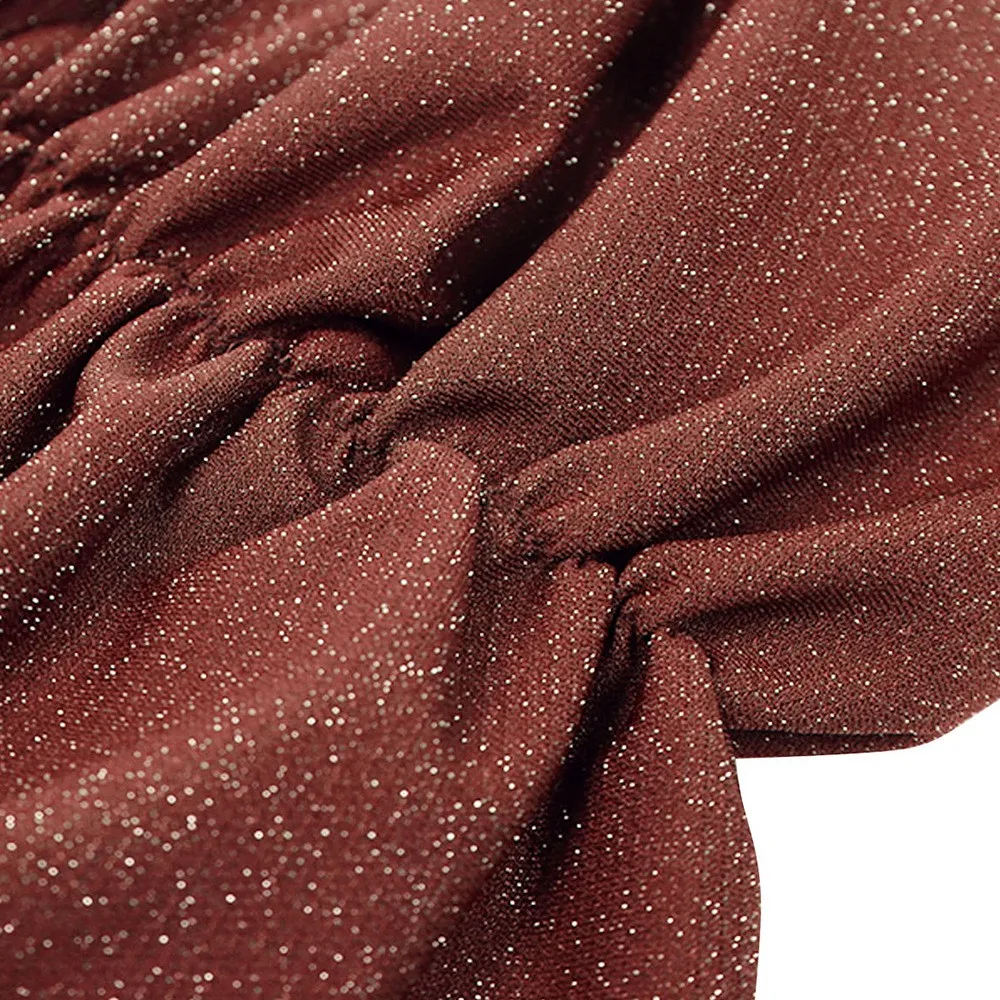 Sexy Women Summer Short Sleeved V- Neck Sequin Split Dress Fashion Ladies Bodycon Evening Party Maxi Dresses Clothes vestidos#G3