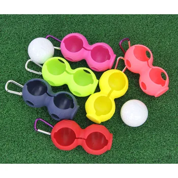 

2Pcs Silicone Golf Ball Protective Cover Soft Waist Holder Sleeve storage Bag with Carabiner Holder Keyring Golfing Accessories for 2Balls X85