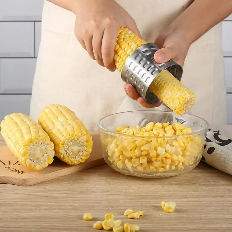 1pcs Home Corn Plane Peeler Cob Thresher Gadgets Manual Rotation Stainless Steel Corn Stripper Cutter Kitchen Tools Cocina