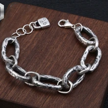 S925 Стерлинговое серебро ювелирный браслет креативный поп ретро старый темперамент Sen Department 3d Жесткий Серебряный браслет женский