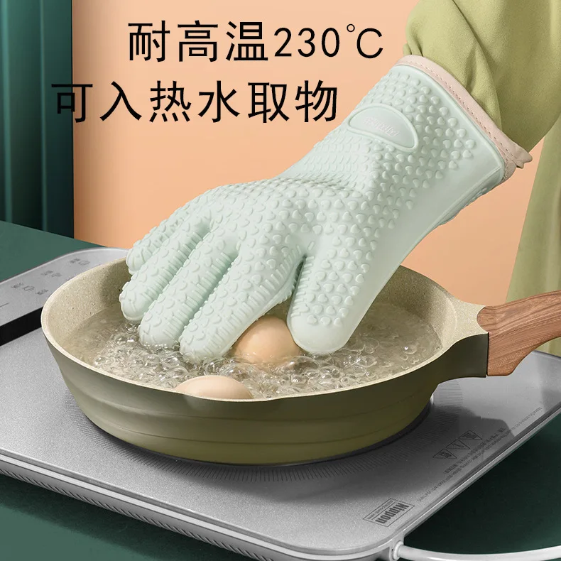 Gants d'isolation thermique en silicone de cuisine, cuisson à haute  température, antidérapante, résistante à la chaleur, four à micro-ondes et  gants