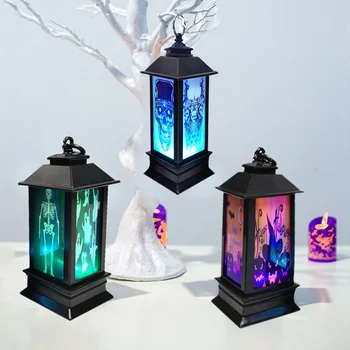 

Pumpkin Lamp Halloween Skeleton Creative Home Lantern Led Candle Tea Light Candles Pumpkin Light Hanging Lantern Kids Witch