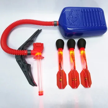 

Funny Air Pressed Outdoor Sport Adjustable Foot Gift Game Rocket Launcher Toy Kids Step Pump Educational Glow Light Interaction