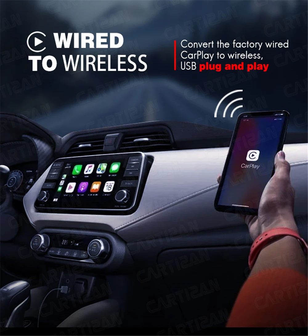 Проводной и беспроводной активатор CarPlay для вторичного рынка Автомобильная Мультимедийная система Android|ПК в