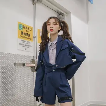 

2019 New suit jacket long sleeve + shirt + shorts ladies three-piece suit