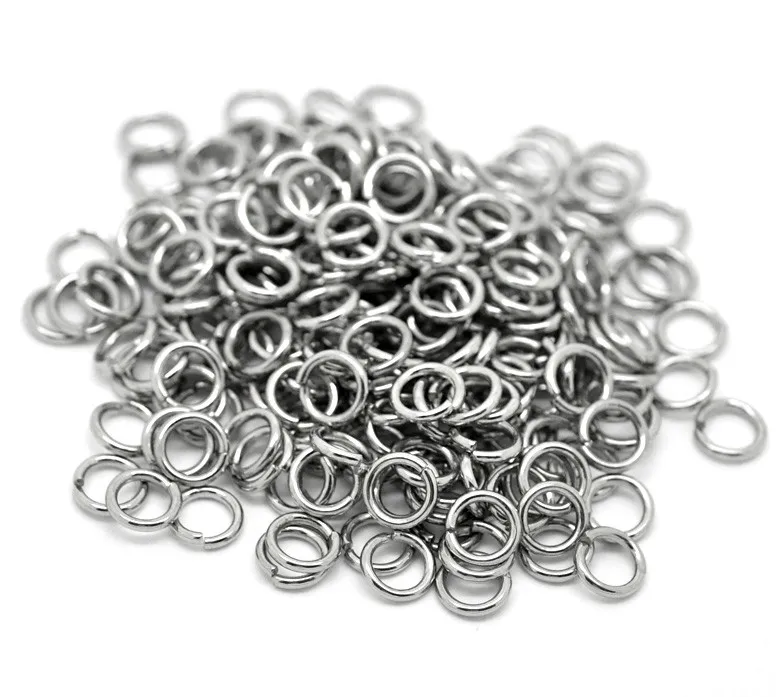 DoreenBeads 500 шт серебряный цвет 304 нержавеющая сталь открытый прыжок кольца мульти