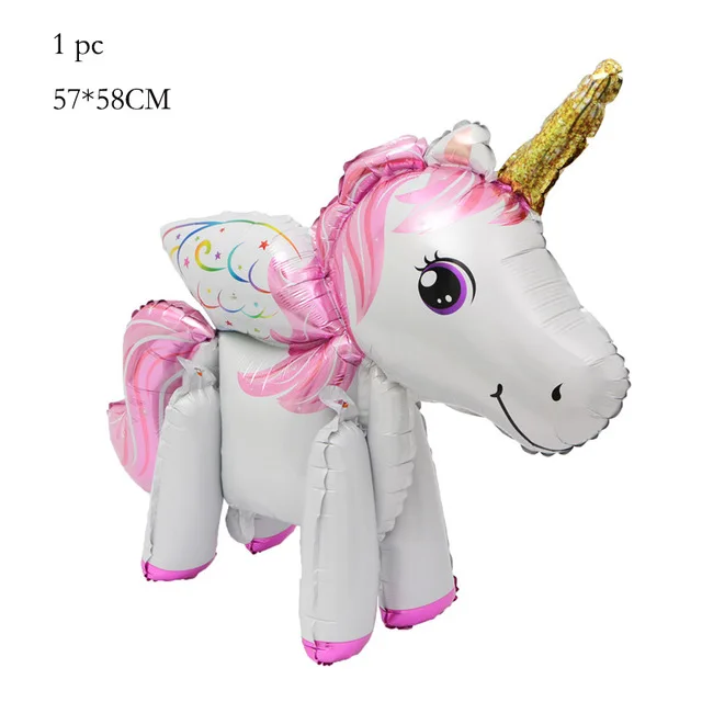 Rainbow Unicorn Balloon Number Foil Globos 1 2 3 4 Years Old Birthday Party Decoration Kid Unicorn Theme Party Wedding Balls Toy style 7