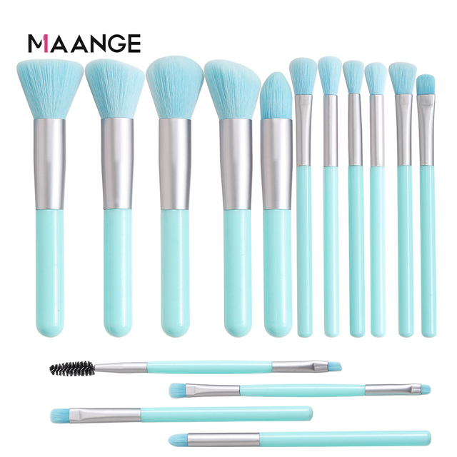 15pcs Neon Makeup Brushes Set Eye Shadow Powder Foundation Brush Makeup Best Blending Concealer Colourful Cosmetic Tools