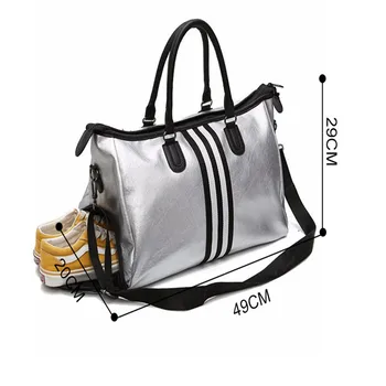 

Travel Bags Waterproof Sport Gym Travel Duffel Bag With Shoe Compartment PU Leather Sports For Fitness Yoga Bags Fitness sac de