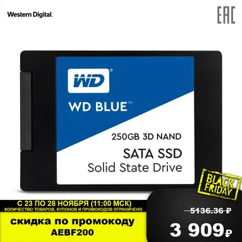 

Internal Solid State Drives Western Digital WDS250G2B0A Computer Storage hard disk drive memory SATAIII Laptop 250GB 250 gb tlc blue