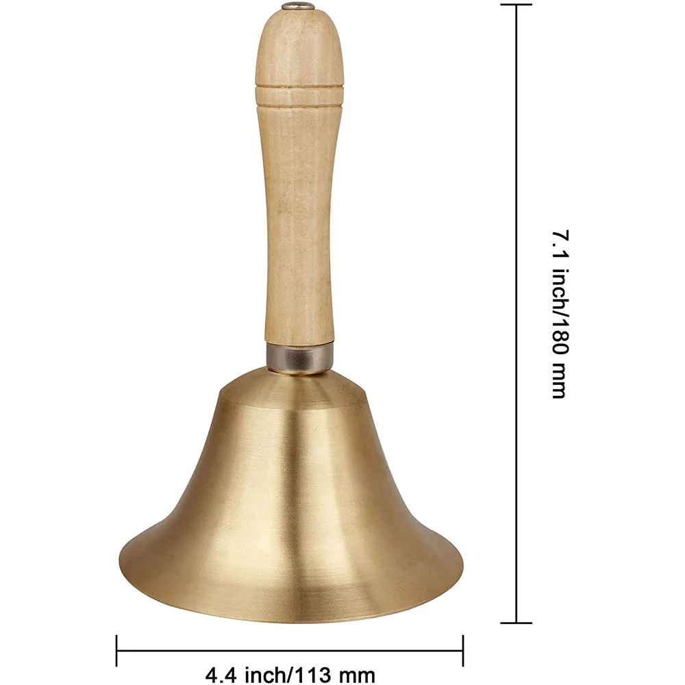 Дед Мороз Латунный Колокольчик Рождественская елка украшение деревянная ручка колокольчики школьные рождественские украшения для отеля для дома