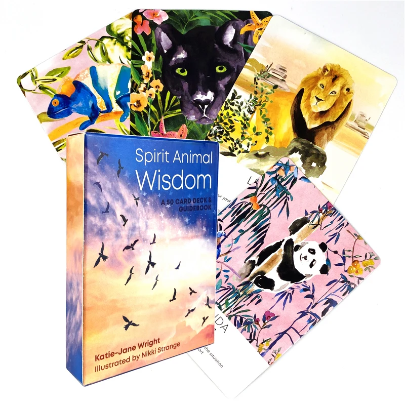 Spirit Animal Wisdom Oracle Cards For Beginners Board Game Multiplayer Family Party Game Fortune Telling Tarot Deck With PDF spanish oracle cards tarot clarity deck spirit tree prophecy divination with meaning on it keywords taro 56 cards