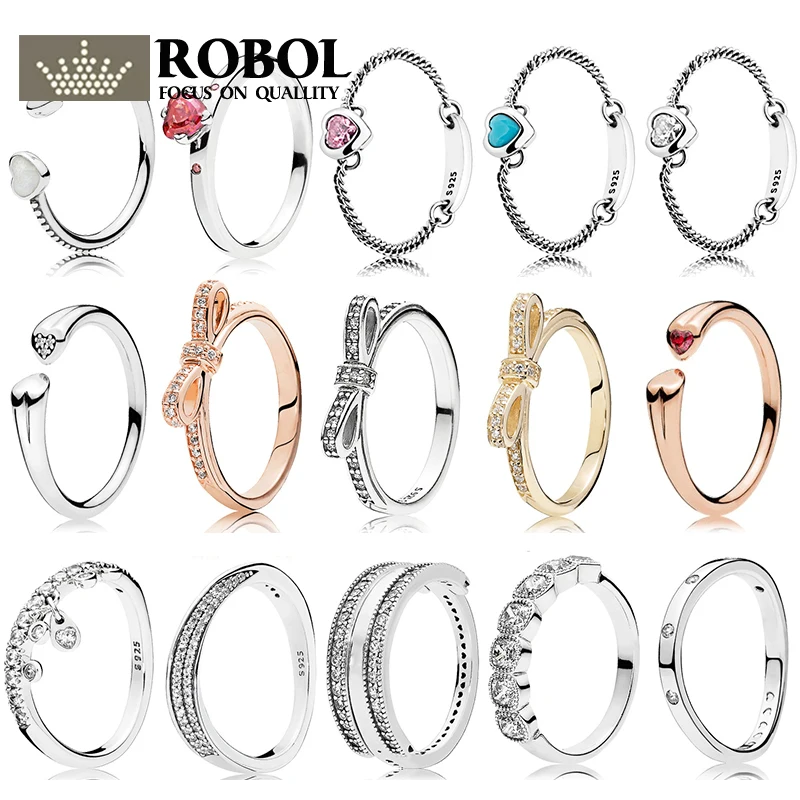 PDB JZ 07 RLLEN оригинальный 100% 925 Серебряное кольцо Надписи LOGO925 стерлингового серебра