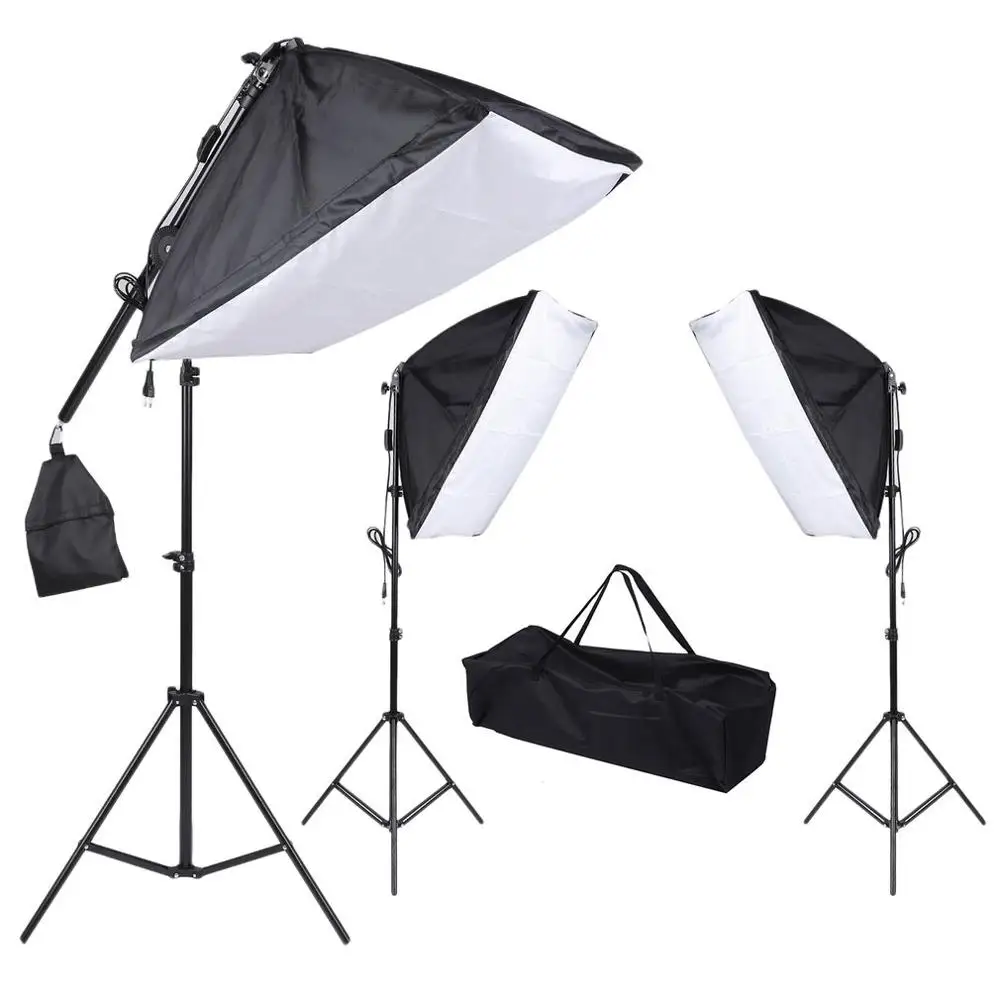 

3PCS 4 In 1 Lamp Holder Softbox Lampe Tripod Set With Portable Hand Bag Super Stable Light Stand Kit For Photographers