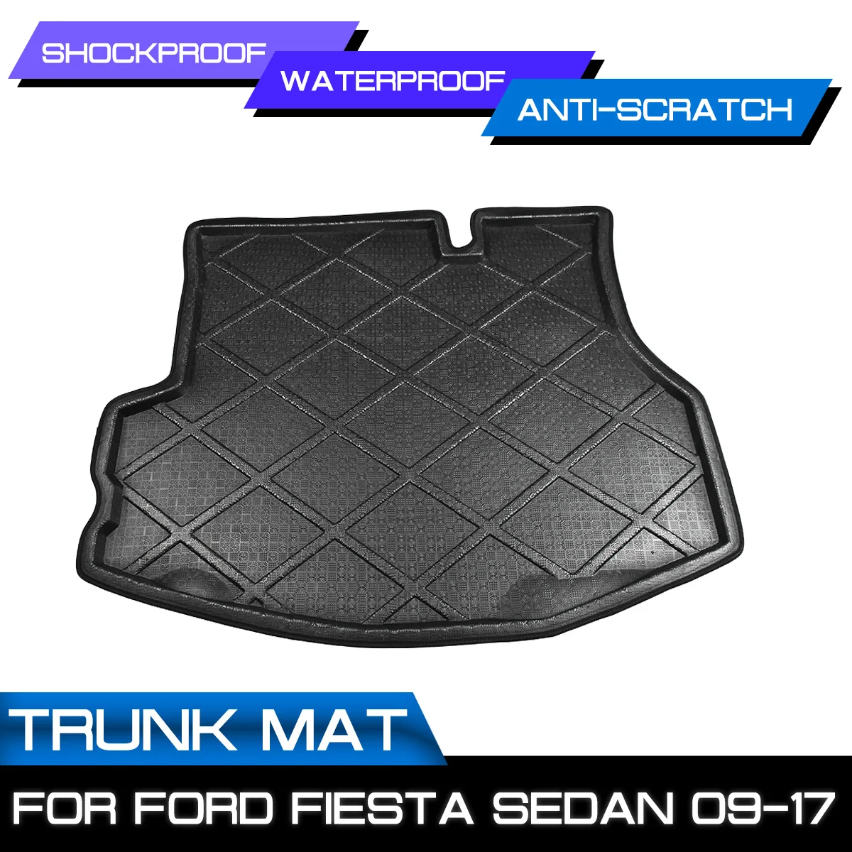 Car Floor Mat Carpet Rear Trunk Anti mud Cover For Ford Fiesta Sedan