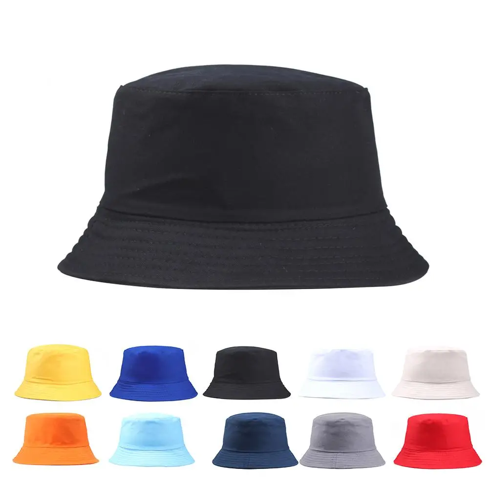 

New Couple Cap Portable Fashion Solid Color Folding Fisherman Sun Cotton Hat Outdoor Men And Women Multi-Season Bucket Cap