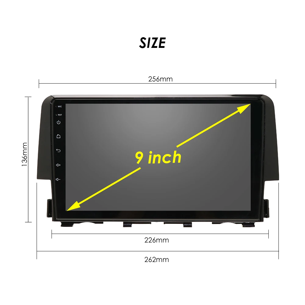 Android 9,0 Автомагнитола 2 Din 9 дюймов gps Navi для Honda CIVIC 2 ГБ+ 32 Гб HDMI RDS wifi BT Mirror Link TPMS OBD2 DVR