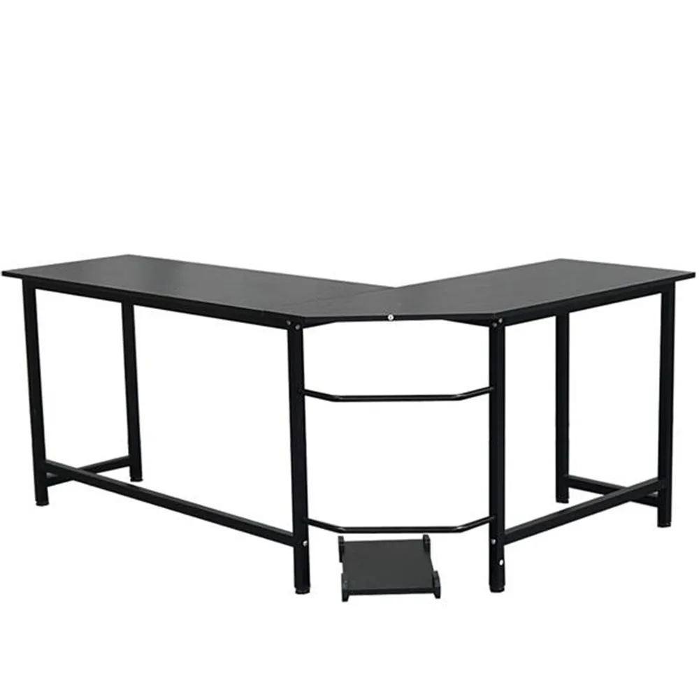 

L-Shaped Desktop Computer Desk Black Laptop Study Table Office Table Workstation
